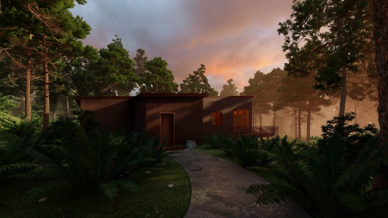 Woodland Cabin — Design & 3D renders by SAFE Engineering Solutions — view 3